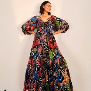 FARM Rio Under the Sea Midi Dress